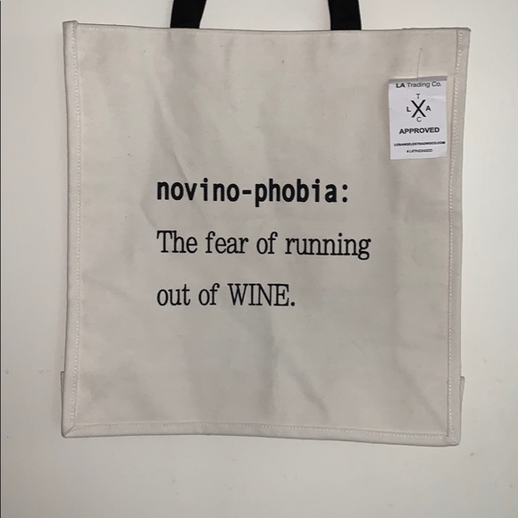 LA Trading Co. Novino-Phobia Wine Tote NWT - Picture 2 of 9
